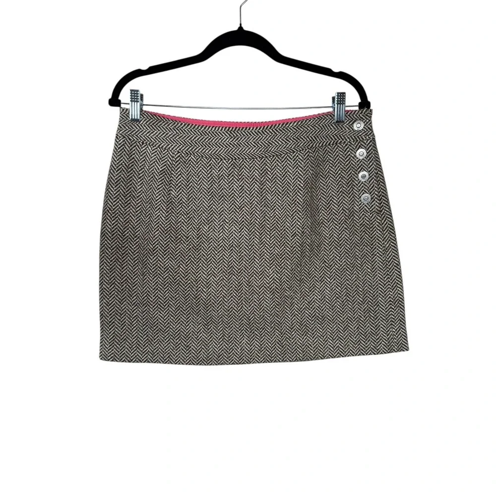 Vineyard Vines Herringbone wool blend‎ A-Line preppy Mini Skirt Women's Size 10